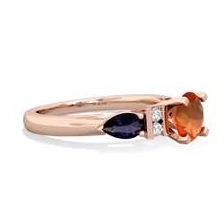 Fire Opal 6Mm Round Eternal Embrace Engagement 14K Rose Gold ring R2005