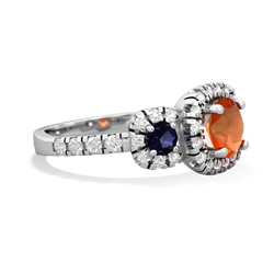 Fire Opal Regal Halo 14K White Gold ring R5350