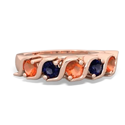 Fire Opal Anniversary Band 14K Rose Gold ring R2089