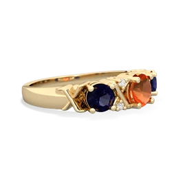 Fire Opal Hugs And Kisses 14K Yellow Gold ring R5016