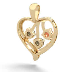 Fire Opal Glowing Heart 14K Yellow Gold pendant P2233