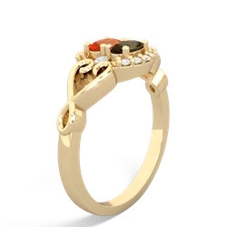 Fire Opal Love Nest 14K Yellow Gold ring R5860