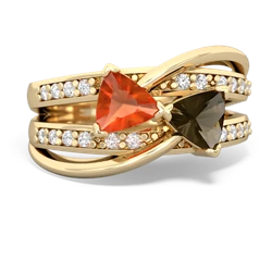 Fire Opal Bowtie 14K Yellow Gold ring R2360