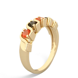 Fire Opal Anniversary Band 14K Yellow Gold ring R2089