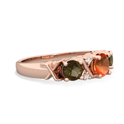 Fire Opal Hugs And Kisses 14K Rose Gold ring R5016