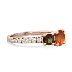 Fire Opal Pave Trellis 14K Rose Gold ring R5500