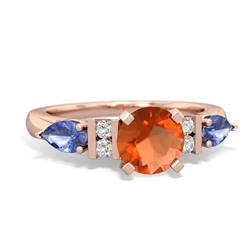 Fire Opal 6Mm Round Eternal Embrace Engagement 14K Rose Gold ring R2005