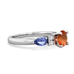 Fire Opal 6Mm Round Eternal Embrace Engagement 14K White Gold ring R2005