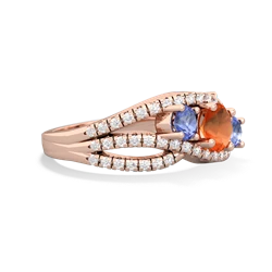 Fire Opal Three Stone Aurora 14K Rose Gold ring R3080