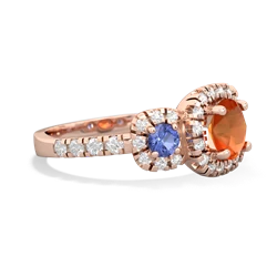 Fire Opal Regal Halo 14K Rose Gold ring R5350