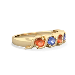 Fire Opal Anniversary Band 14K Yellow Gold ring R2089