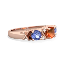 Fire Opal Hugs And Kisses 14K Rose Gold ring R5016