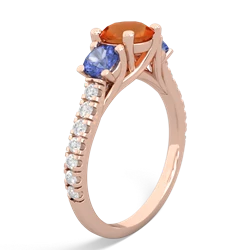 Fire Opal Pave Trellis 14K Rose Gold ring R5500