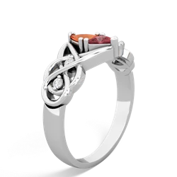 Fire Opal Keepsake Celtic Knot 14K White Gold ring R5300