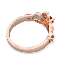 Fire Opal Claddagh Keepsake 14K Rose Gold ring R5245