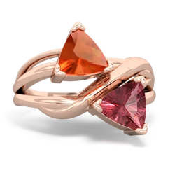 Fire Opal Split Band Swirl 14K Rose Gold ring R2341