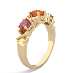 Fire Opal Hugs And Kisses 14K Yellow Gold ring R5016