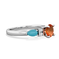 Fire Opal 6Mm Round Eternal Embrace Engagement 14K White Gold ring R2005