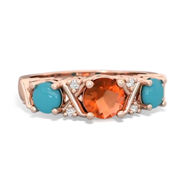 Fire Opal Hugs And Kisses 14K Rose Gold ring R5016