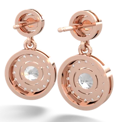 Fire Opal Halo Dangle 14K Rose Gold earrings E5319