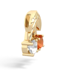 Fire Opal Sweet Cherries 14K Yellow Gold pendant P7001