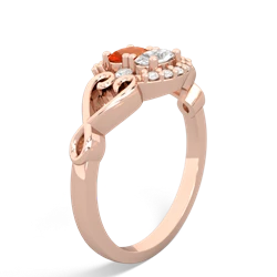 Fire Opal Love Nest 14K Rose Gold ring R5860