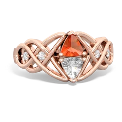 Fire Opal Keepsake Celtic Knot 14K Rose Gold ring R5300