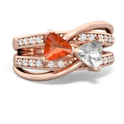 Fire Opal Bowtie 14K Rose Gold ring R2360