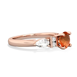 Fire Opal 6Mm Round Eternal Embrace Engagement 14K Rose Gold ring R2005
