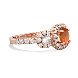 Fire Opal Regal Halo 14K Rose Gold ring R5350