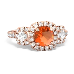 Fire Opal Regal Halo 14K Rose Gold ring R5350