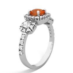 Fire Opal Regal Halo 14K White Gold ring R5350