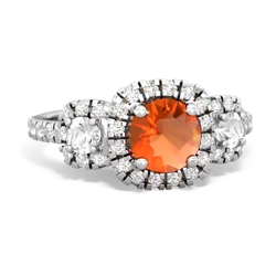 Fire Opal Regal Halo 14K White Gold ring R5350