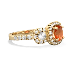 Fire Opal Regal Halo 14K Yellow Gold ring R5350