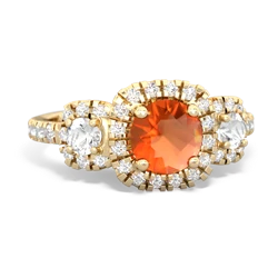 Fire Opal Regal Halo 14K Yellow Gold ring R5350