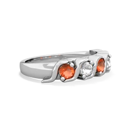 Fire Opal Anniversary Band 14K White Gold ring R2089