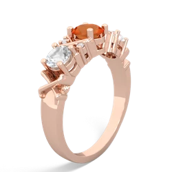 Fire Opal Hugs And Kisses 14K Rose Gold ring R5016