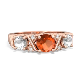 Fire Opal Hugs And Kisses 14K Rose Gold ring R5016