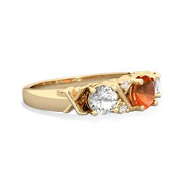 Fire Opal Hugs And Kisses 14K Yellow Gold ring R5016