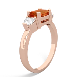 Fire Opal Three Stone 14K Rose Gold ring R5235