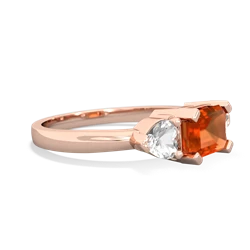 Fire Opal Three Stone 14K Rose Gold ring R5235