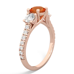 Fire Opal Pave Trellis 14K Rose Gold ring R5500