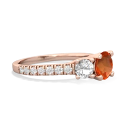 Fire Opal Pave Trellis 14K Rose Gold ring R5500