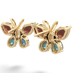Garnet Butterfly 14K Yellow Gold earrings E2215