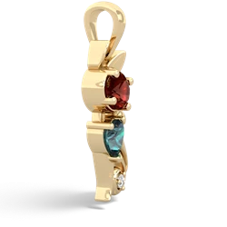 Garnet Kitten 14K Yellow Gold pendant P5780