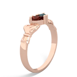 Garnet 'Our Heart' Claddagh 14K Rose Gold ring R2388