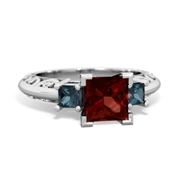 Garnet Eternal Embrace Engagement 14K White Gold ring C2001