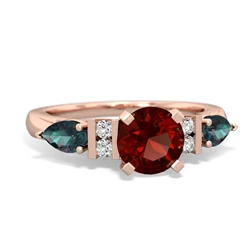 Garnet 6Mm Round Eternal Embrace Engagement 14K Rose Gold ring R2005