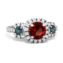 Garnet Regal Halo 14K White Gold ring R5350