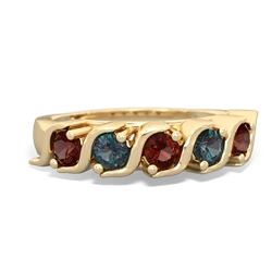 Garnet Anniversary Band 14K Yellow Gold ring R2089